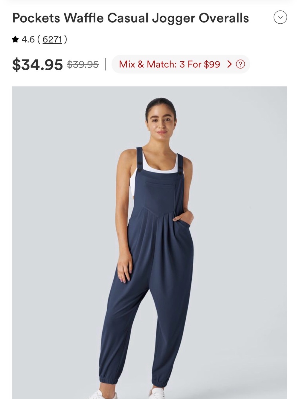 Halara Waffle Casual Jogger Overalls, Brand new, size Medium/Tall